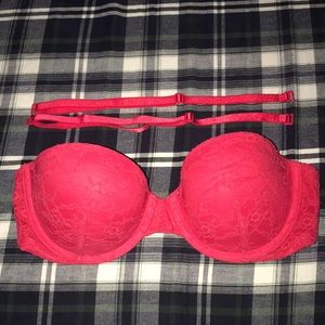Red Strapless Bra
